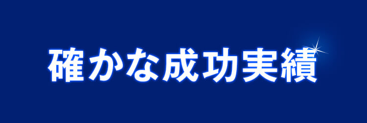 確かな成功実績